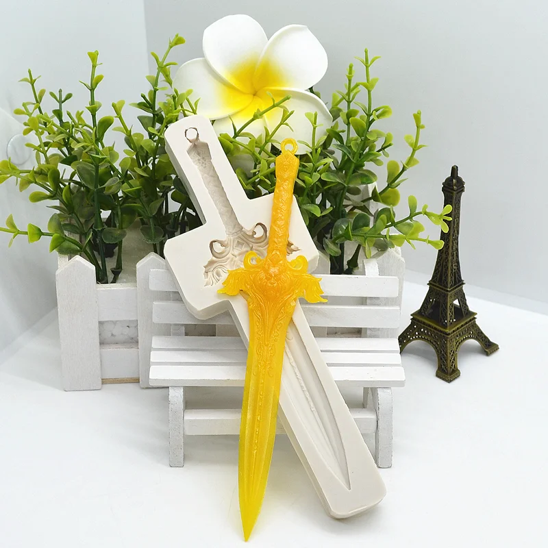 

Long Sword Silicone Mold Kitchen Resin Baking Tool Cake Pastry Fondant Moulds Chocolate Dessert Lace Decoration Supplies AD1019