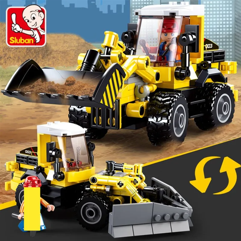 

City Engineering Forklift Bulldozer Model Bricks DIY Construction Creator Building Blocks Sets Educational Toys for Children