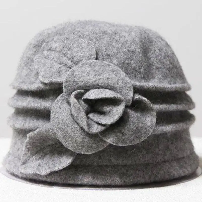Новые женские шляпы Fedoras из чистой шерсти, зимние шапки для женщин с цветочным принтом, повседневные брендовые теплые женские мягкие шляпы для девушек на осень