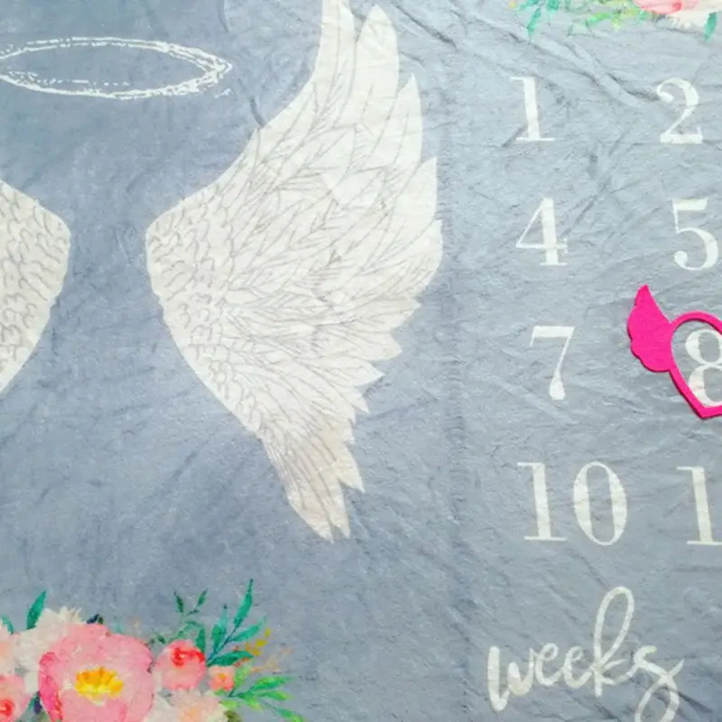 

Newborn Photo Blanket Baby Kids Milestone Monthly Background Cloth 40JC