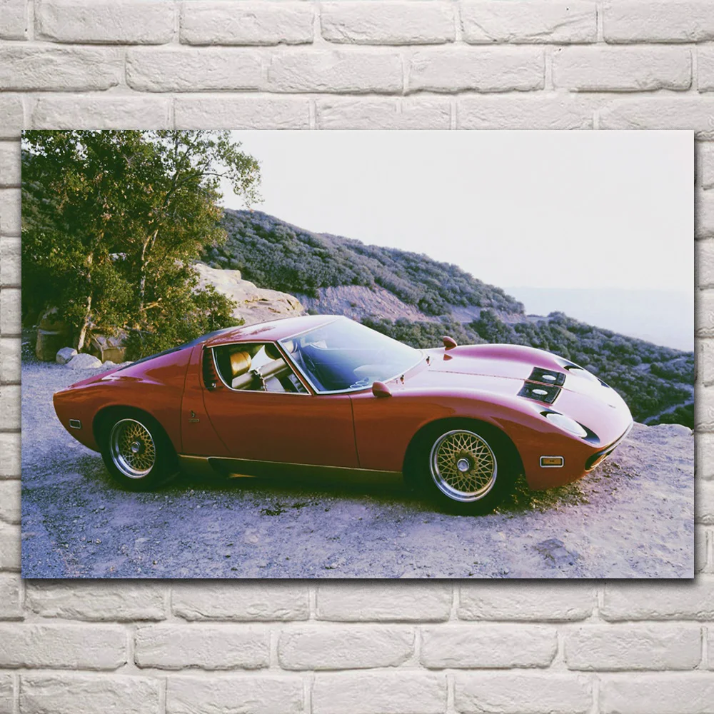 

Classic retro sport vehicle red supercars artwork fabric posters on the wall picture home art living room decoration KP859