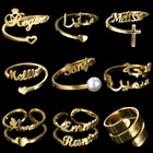 Индивидуальные персонализированные кольца из нержавеющей стали для женщин, индивидуальные модные золотые регулируемые ювелирные изделия для пар