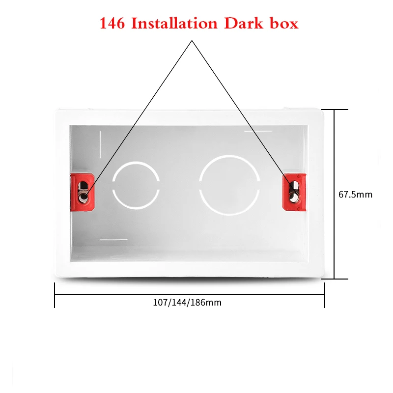 146 Installation box Золотая панель бытовой 1 2 3 4 банды 1 способ 2 способ любой точки стекло зеркало настенный выключатель гнездо 86*86 мм - Цвет: 146 Installation box