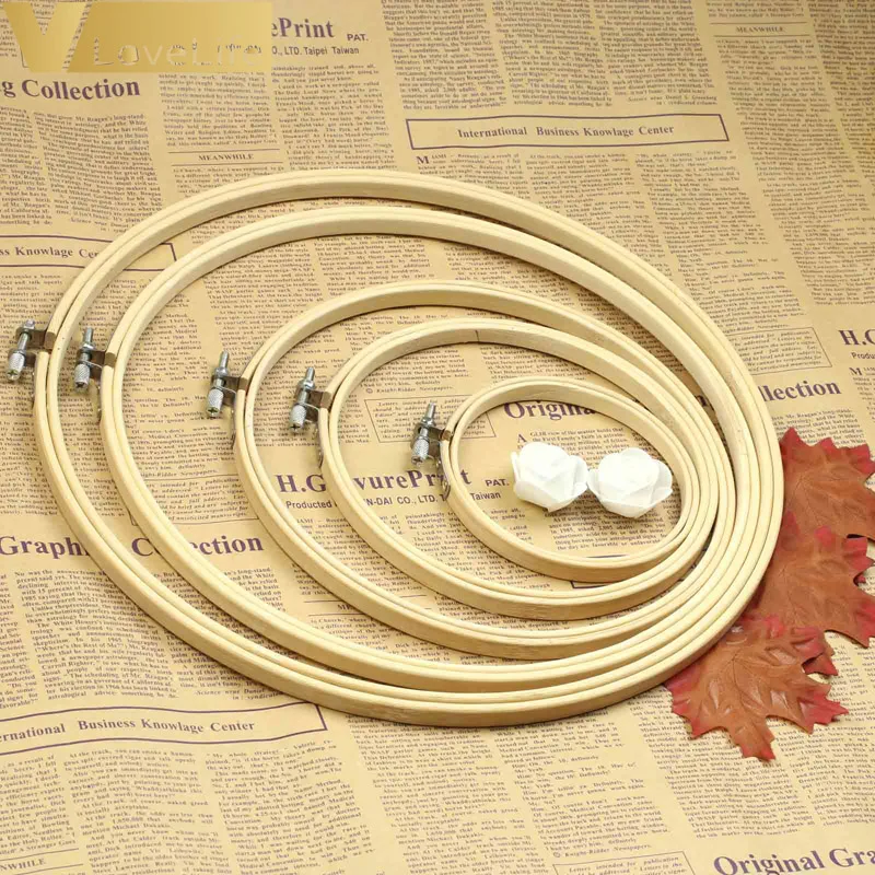 Деревянные обручи для вышивки Набор бамбуковых обручей кольца рукоделия игла