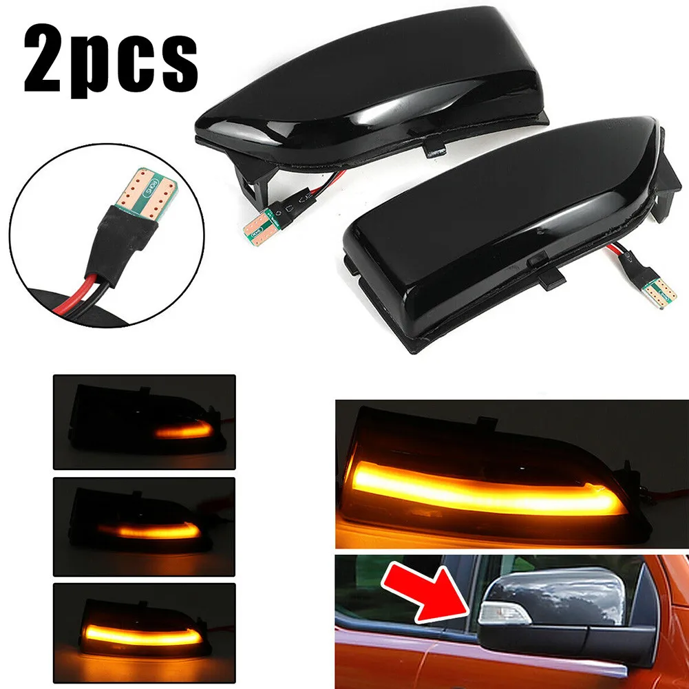 

Left & Right Dynamic Turn Signal Lights Side Mirror Light Tool Yellow Car