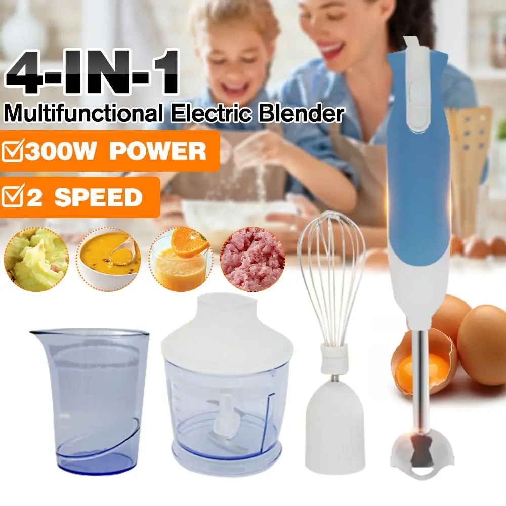

220V EU Plug Electric 4 In 1 Multifunctional Handheld Food Blenders Meat Grinder Juicer Milk Frothers Home Kitchen Appliances