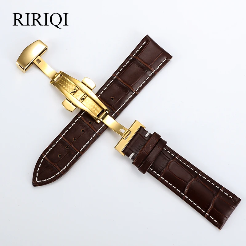 Ремешок из натуральной кожи для наручных часов универсальный стальной браслет с