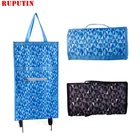 Складная тележка для продуктов, органайзер для еды, сумка-тележка на колесах, сумки для покупок с овощами, маленькая тележка для покупок