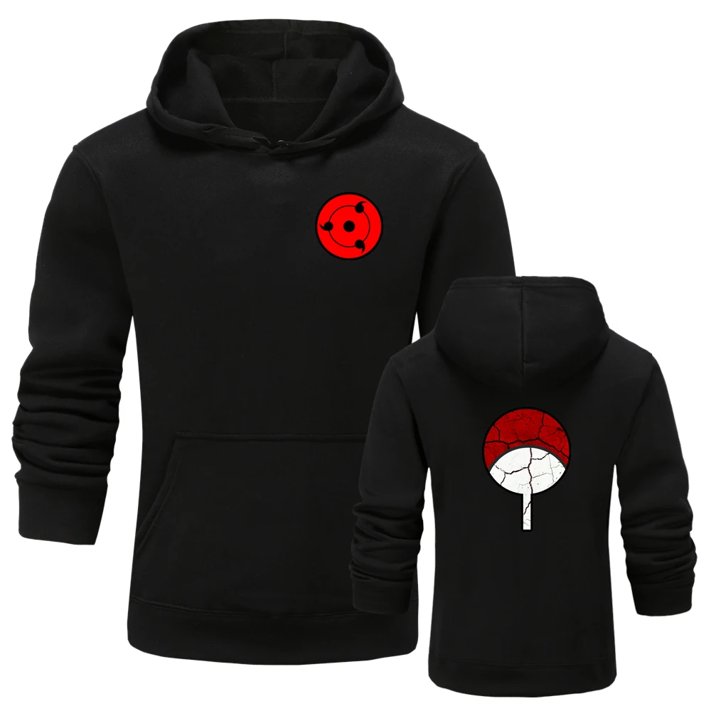 Новинка 2020 модные черные толстовки и свитшоты в стиле аниме Наруто для пар