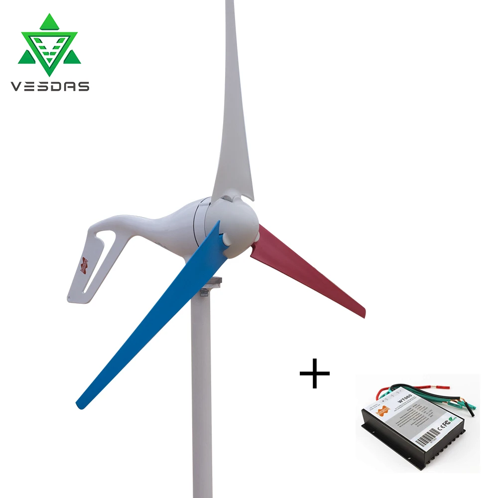 3 Multi Color Blades Высокое качество ветряной турбины 400 Вт небольшой мини ветряная мельница ветряные лопасти Контроллер заряда генератор для морской светильник Land - Цвет: 3 Multi Color Blades