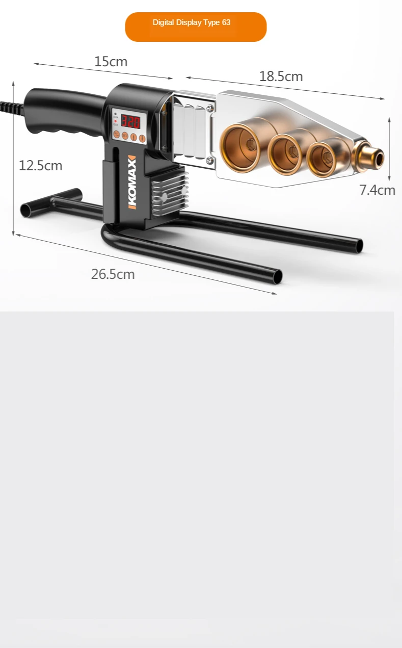 

220V PPR water pipe hot melt machine, PE pipe household heat sealing die head, plastic welding machine, hydropower engineering