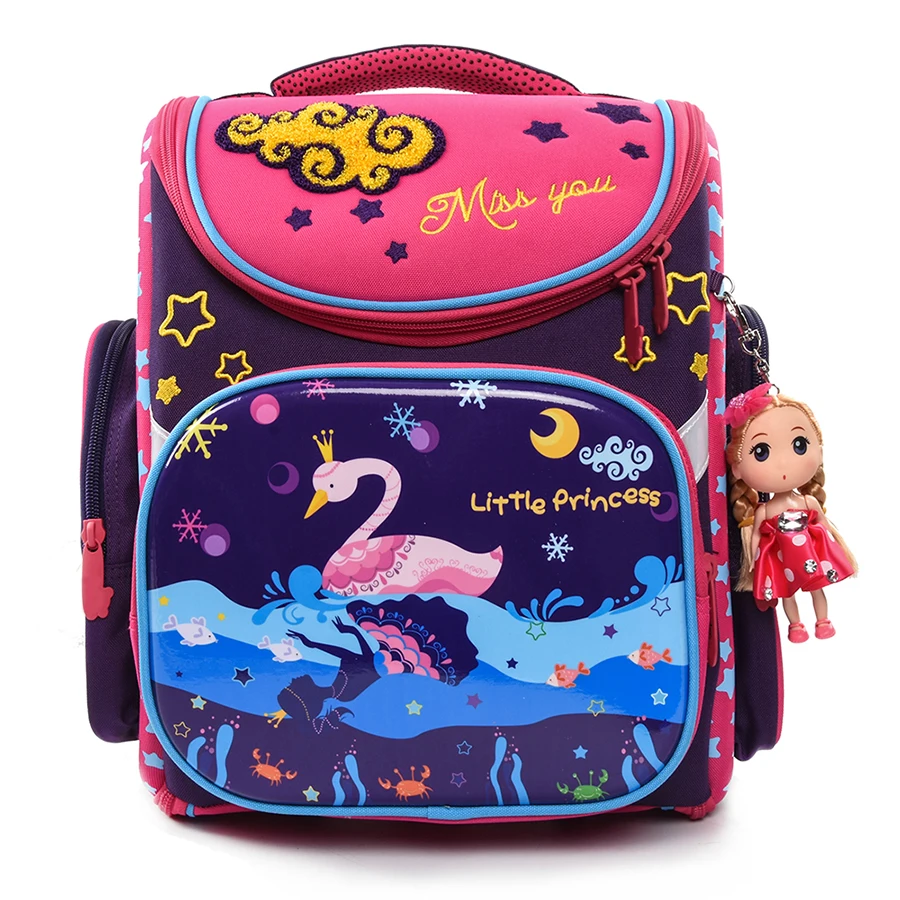 Рюкзак для девочек, школьный, с изображением животных