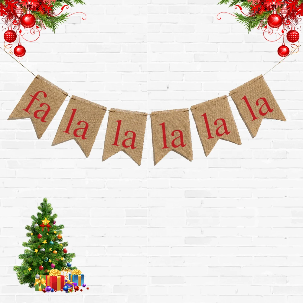 1 шт. брезентовые флажки для рождественской вечеринки Висячие баннеры гирлянда