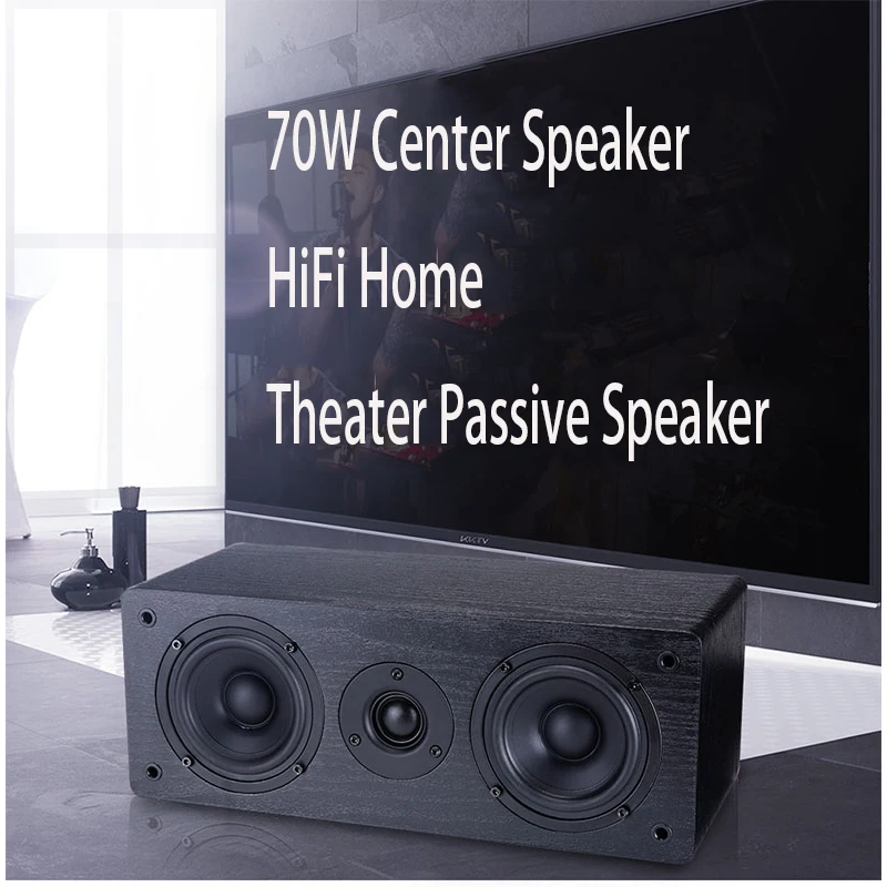 

70W Center Speaker HiFi Home Theater Passive Speaker 4ohm Fever Home Wood Amplifier High Fidelity Speaker NS-60C