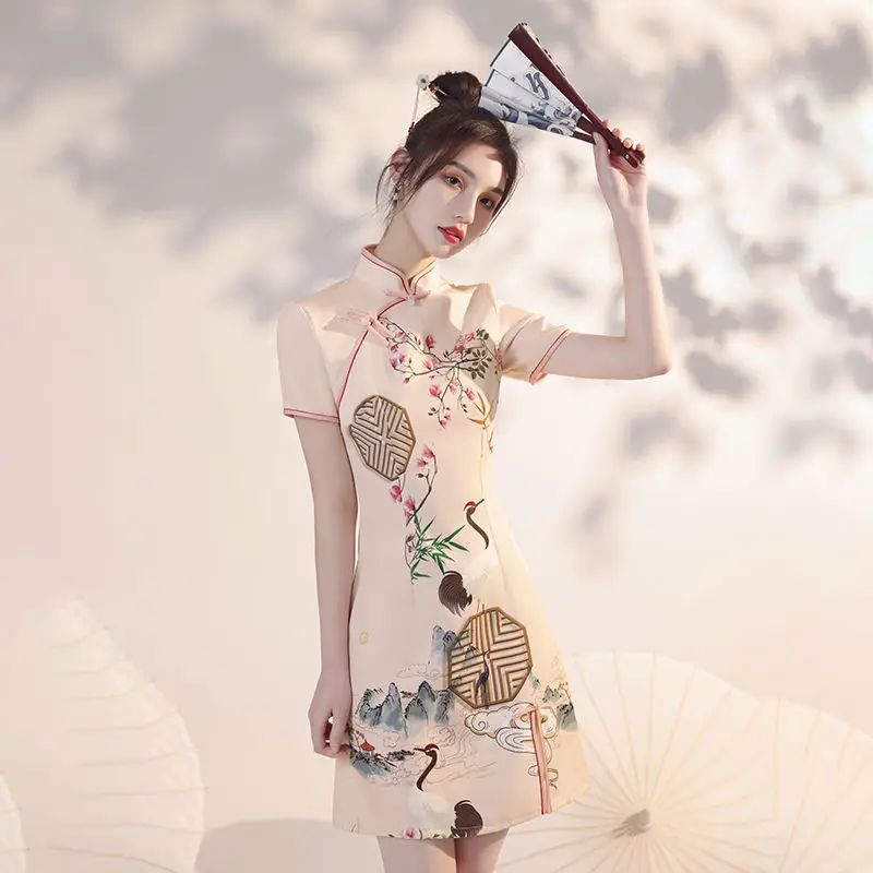 

Cheongsam 2021 summer short sleeve girl's dress
