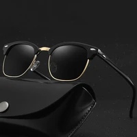 vwktuun polarized sunglasses men women classic brand design sun glasses square semi rimless vintage mens sunglasses uv400 oculos