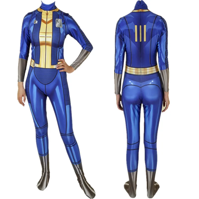 Fallout 4 vedle костюм косплей костюм Zentai боди костюм комбинезоны Хэллоуин
