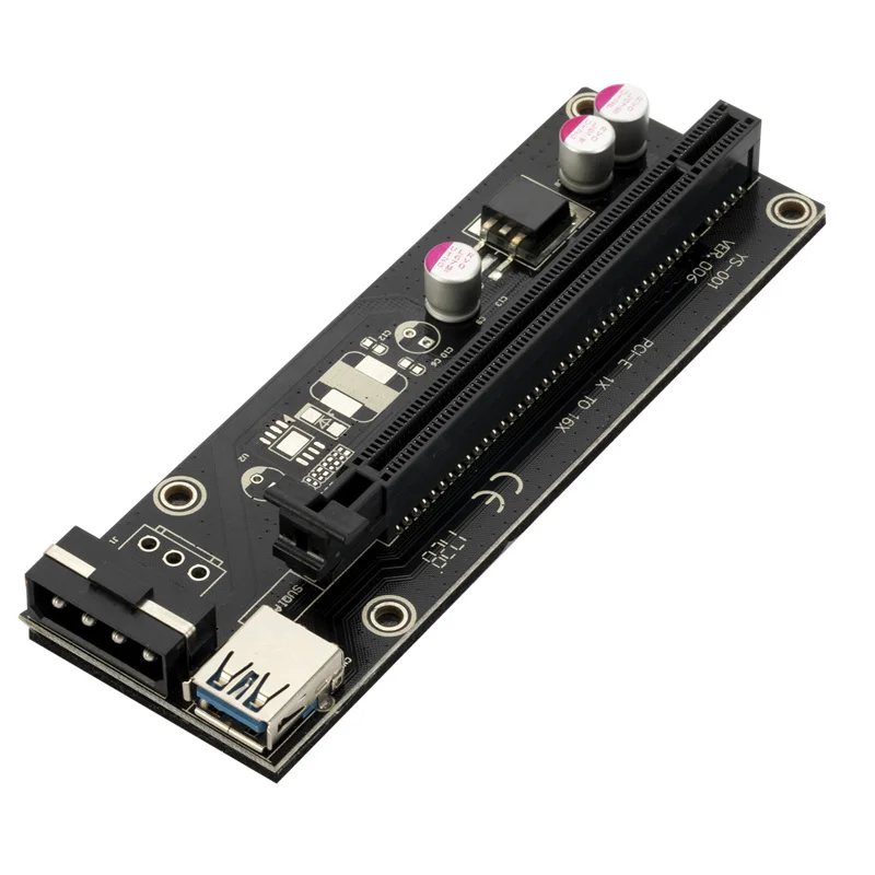 USB 3 0 адаптер VER006S PCI-E 1X до 16X карта расширения PCIe удлинитель SATA на 4-контактный