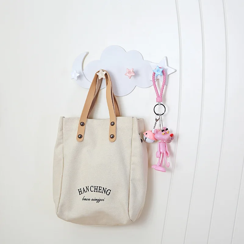 Настенная вешалка для одежды с 4 крючками подвесная полка хранения вещей