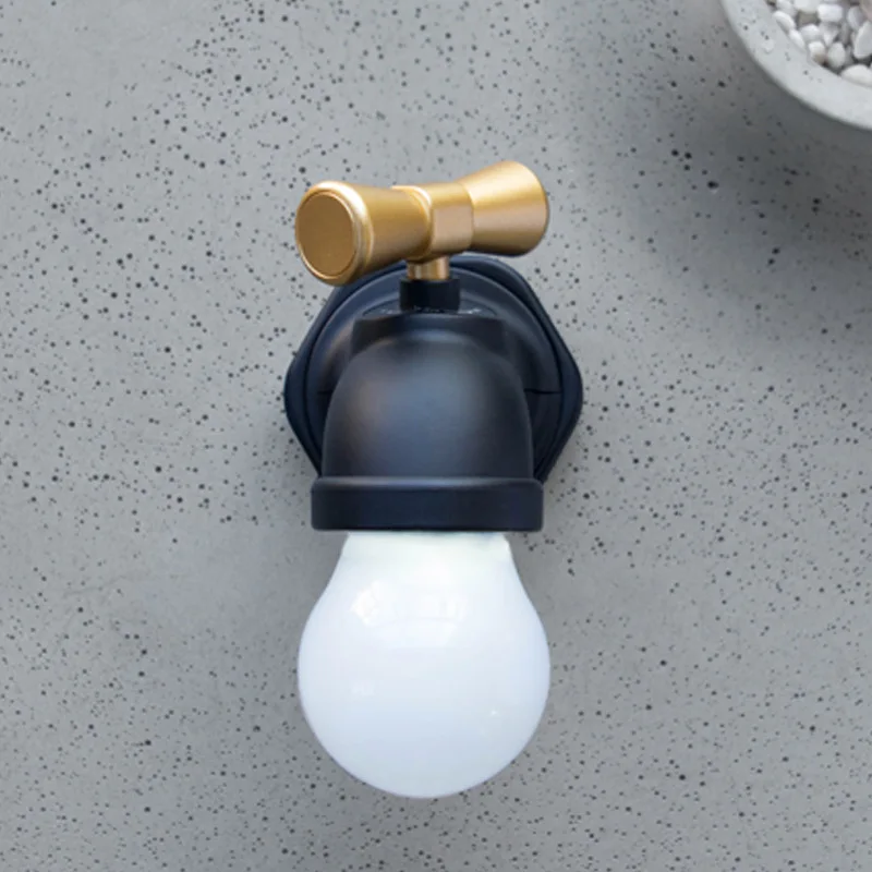 

Creative USB Chargeable Vintage Style Faucet LED Wall Lamp with Photosensitive and Motion Sensor Home Decoration Night Light
