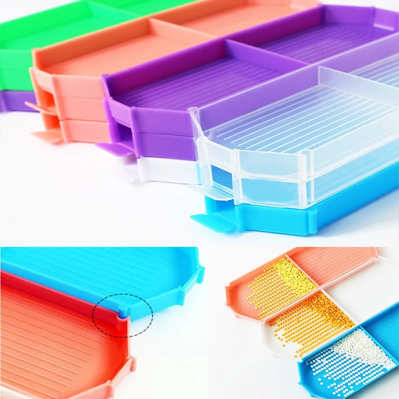 

1pc Diamond Embroidery Accessories Large Capacity Diamond Painting Tools, White Plastic Tray Large Kit