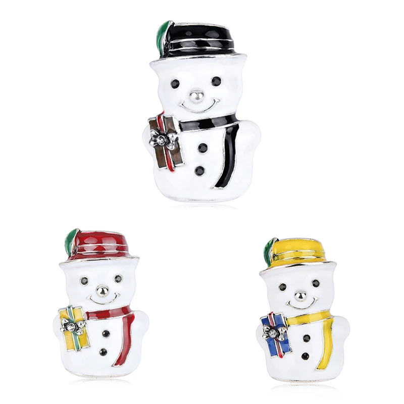 Рождественский подарок на Новый год эмалированная красная и белая Милая брошь