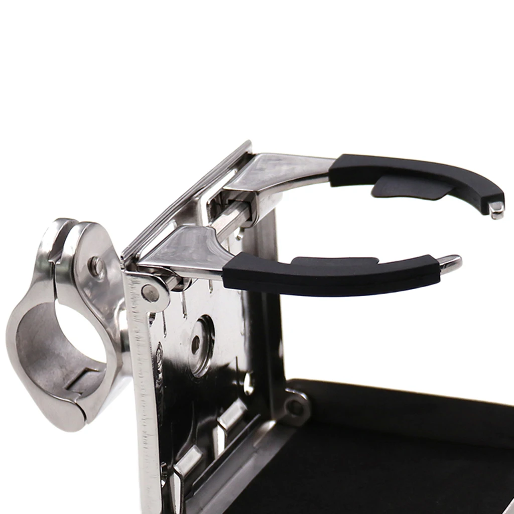 

304 STAINLESS STEEL ADJUSTABLE FOLDING MARINE CAR CUP HOLDER RELEASE 24MM