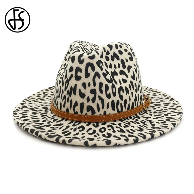 FS винтажные мужские туфли леопардовой расцветки с широкими полями шляпа
