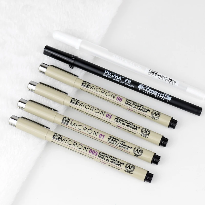 Ручка Sakura Pigma Micron 6 шт. чернильные пигментные чернила техническая ручка для