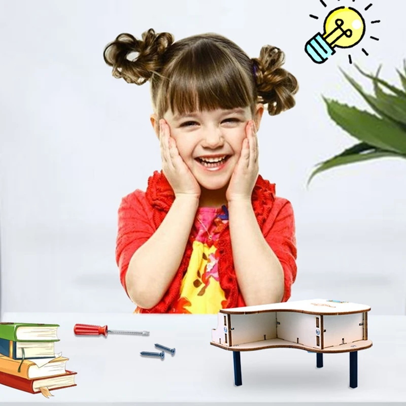 DIY фортепиано головоломка модель деревянная музыкальная шкатулка ручной