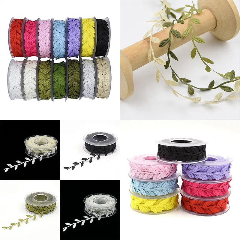 Guirnalda de enredaderas, diadema de flores de moda, cinta de hoja de sat&eacute;n nupcial, adorno de Navidad-0