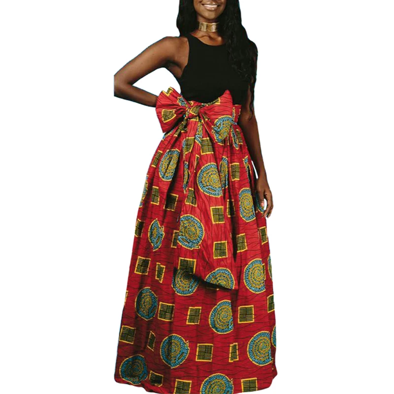 Женское платье макси с Африканским принтом летнее винтажное богемное разрезом