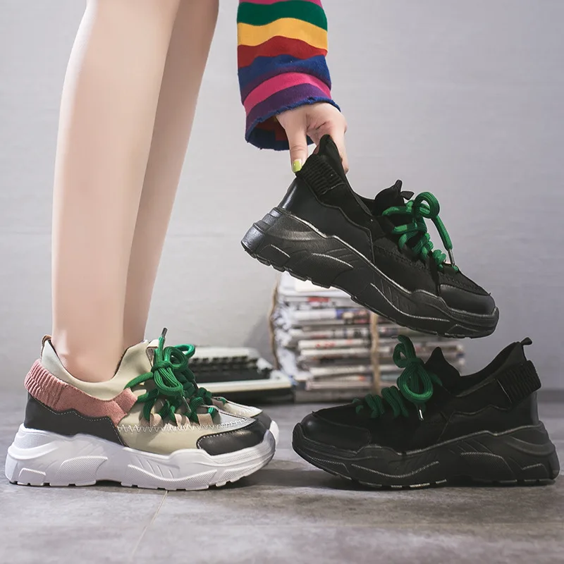 Кроссовки женские на платформе дышащая мягкая повседневная обувь цвет белый