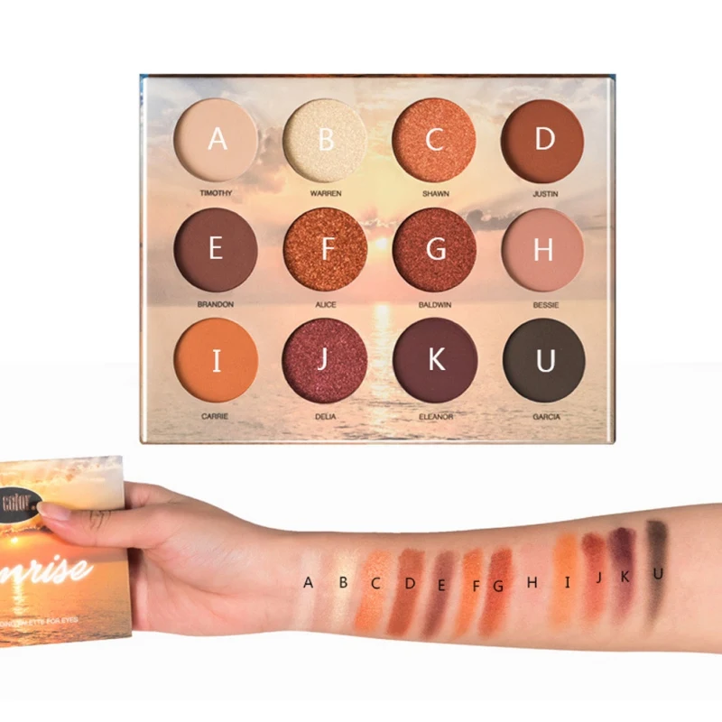 Shimmer Matte Powder тени для век 12 цветов Палитра теней для век водостойкая пятнистая долговечная легкая в цвете