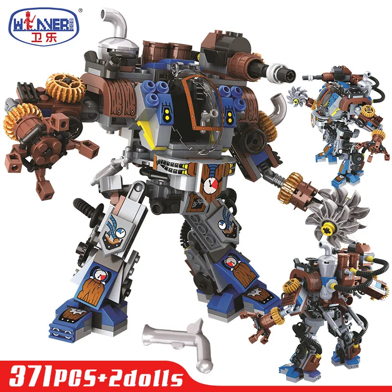 

ERBO 371pcs City Age Of Steam Series Military Mechanical Titan Robots Figures Building Blocks Bricks Toys for Children Gifts