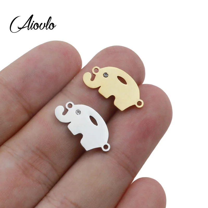 

5 шт./лот из нержавеющей стали слон циркон браслеты с подвесками для изготовления ювелирных изделий DIY Подвески аксессуары ручной работы