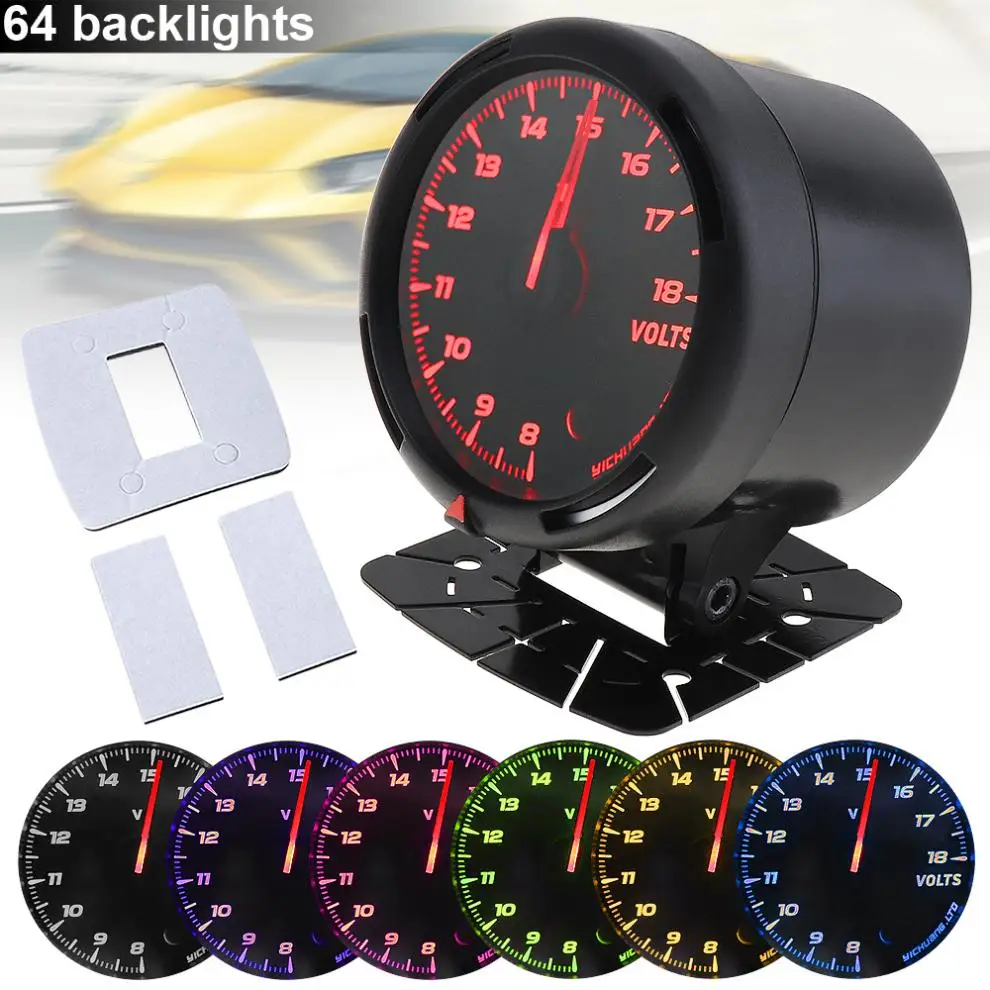 60 мм 12 в 64 подсветка светодиодный индикатор напряжения для автомобиля датчик