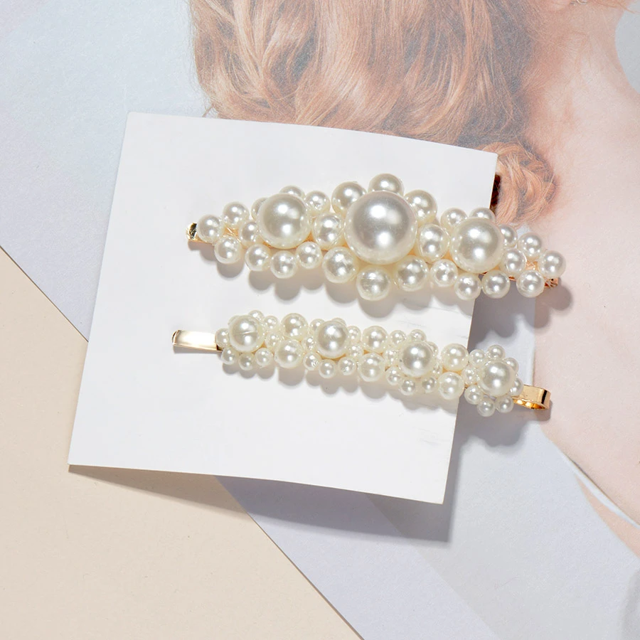 M19-2pcs Gold Модные заколки для волос женские жемчужные заколки для волос свадебные ювелирные аксессуары Mujer Корейский стиль Золотой головной убор Набор для девочек - Цвет: M19-2pcs Gold
