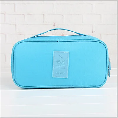 Light blue QianQi neceser модные дорожный Бюстгальтер сумка для хранения косметики нижнее белье трусики Носки хранения сумка для макияжа для путешествий - Цвет: Light blue