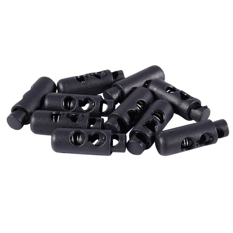 10 x Пластиковые цилиндрические пробки зажим для шнура Замки Черный|Детали и