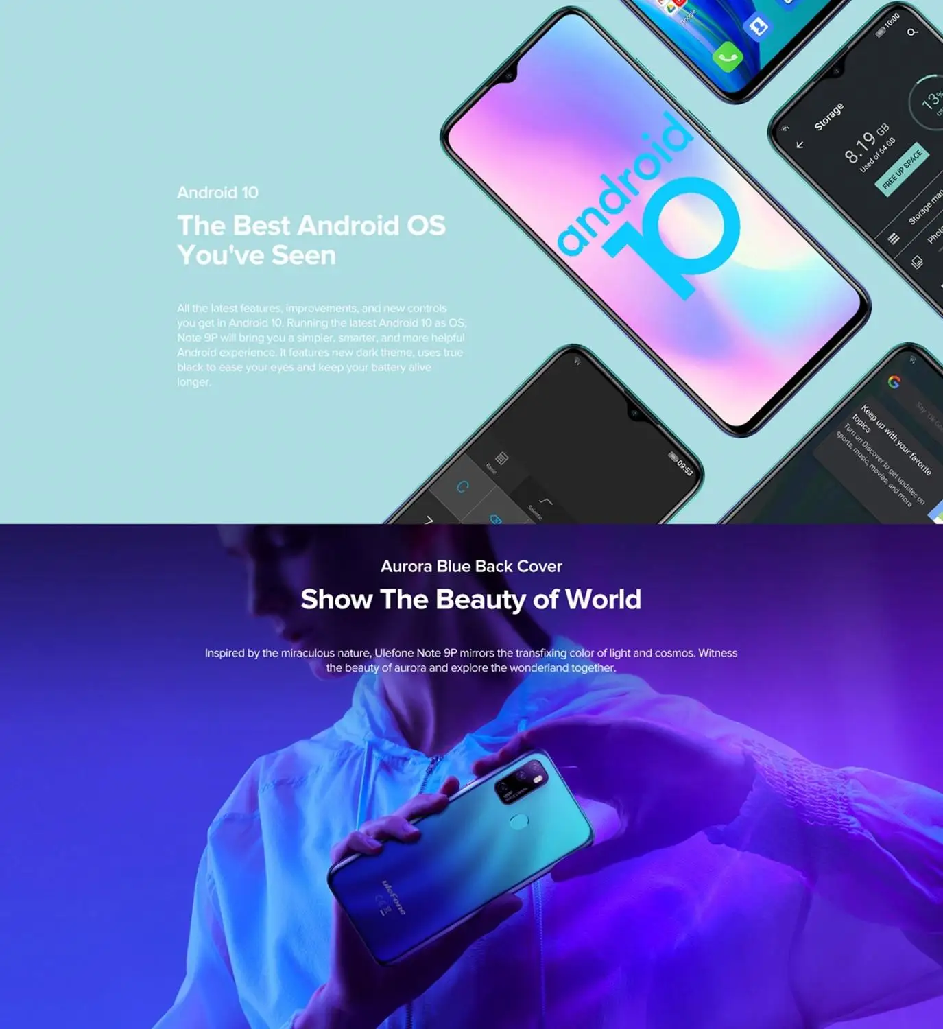 Чехол накладка Ulefone Note 9P 4G мобильный телефон Android 10 смартфон 6 52 &quotкапля notch Экран 4