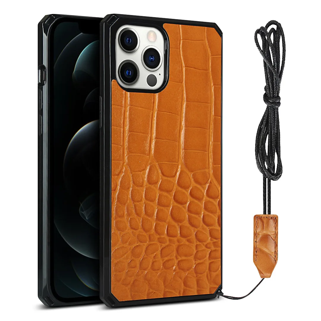 

Suitable for Iphone12 Promax Mobile Phone Case Iphone11pro New Lanyard Crocodile Pattern Mobile Phone Case