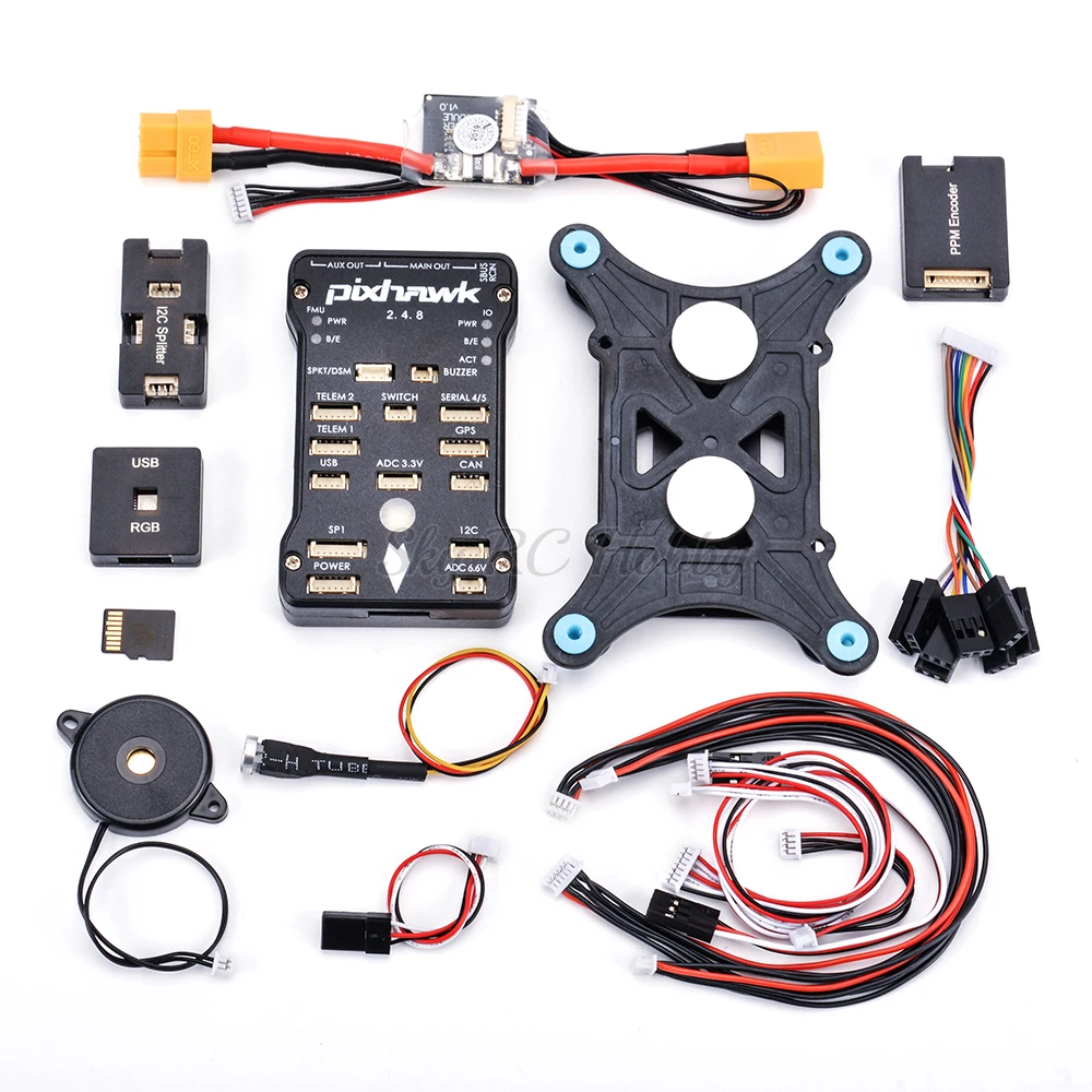 Pixhawk PIX 2.4.8 32 бит Полетный контроллер с переключателем безопасности Buzzer + M8N GPS / I2C PPM