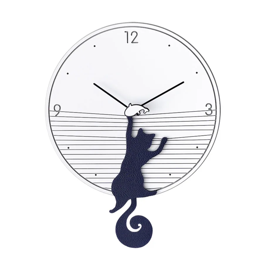 

Swing Tail Cat Wall Clock Modern Design Nordic Watch Mechanism Living Room Large Relogio Parede Decorative Wall Watch Home Decor
