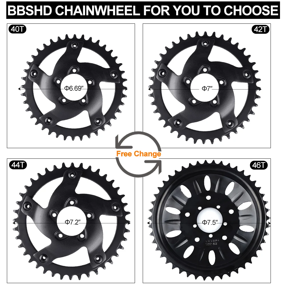 Bafang BBSHD BBS03 48V 52V1000W E-Bike Mid Drive Motor 68MM 100MM 120MM Electric Bike Conversion Kits Bicycle Engine | Спорт и