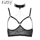 Женский бюстгальтер с открытой чашкой, сексуальный прозрачный бюстгальтер с вырезом, кружевное нижнее белье, открытый бюстгальтер без косточек, топ, ночное белье