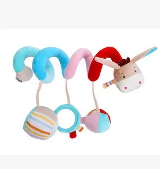 

Baby Stroller Toys Crib Bed Bumpers Educational Baby Rattles Hanging Crib Sides Plush Toys Gift Animal Hand Bell Teether