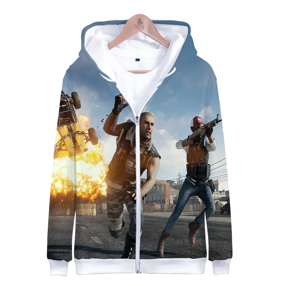 

Fashion Playerunknown's Battlegrounds Warm PUBG Zipper Hoodies Leisure 3D Print Sweatshirts Long Sleeve Boys/girls Jacket Coats
