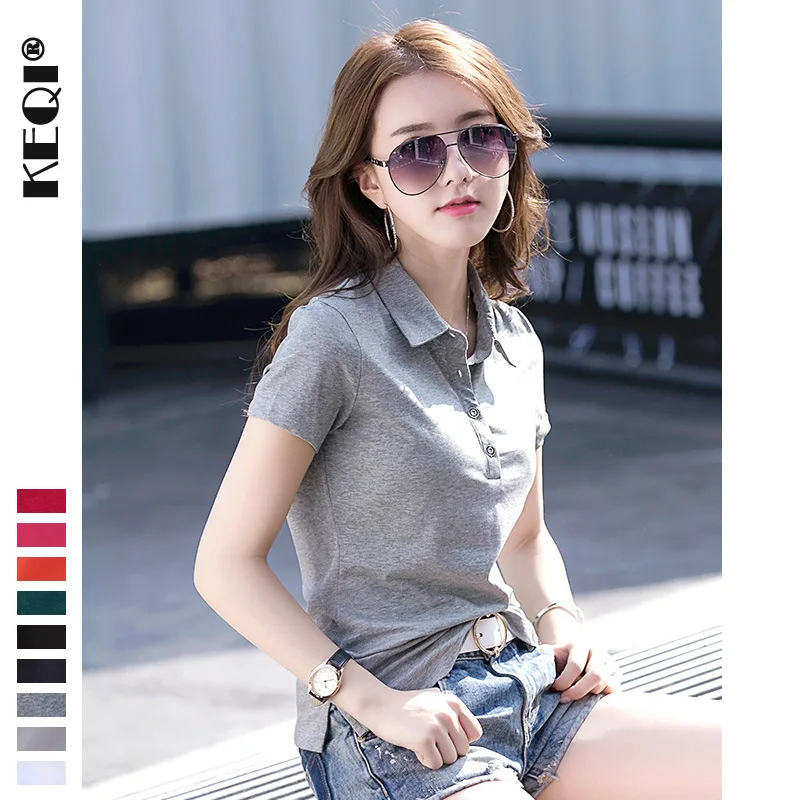 

MRMT 2021 Ms.Brandspring summer collar version of slimmed-down short-sleeved T-shirt Simple stylish white collar top woman