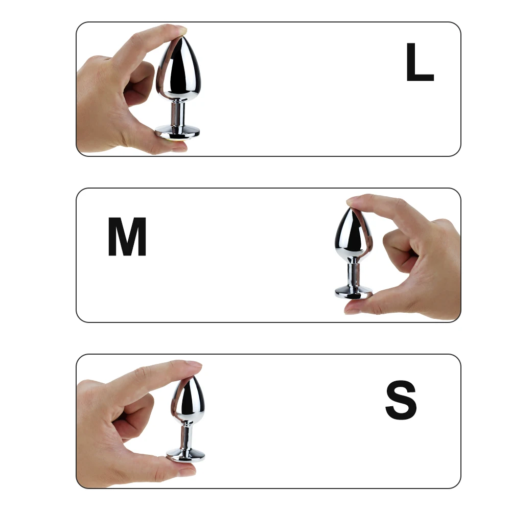 S/M/L секс-игрушки для взрослых металлическая Анальная пробка со стразами
